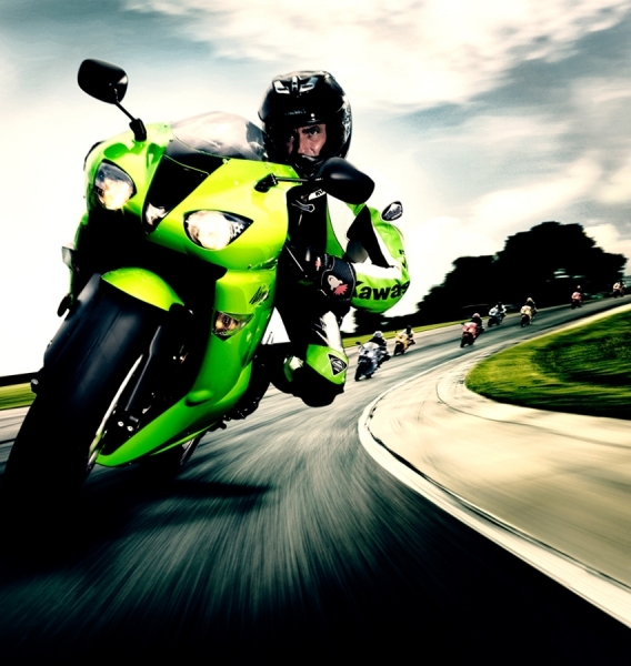 Photograph Simon Stock Kawazaki Ninja on One Eyeland